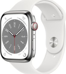 Apple Watch 8 GPS + Cellular 45mm Silver Stainless Steel Biely  (MNKE3WB/A)