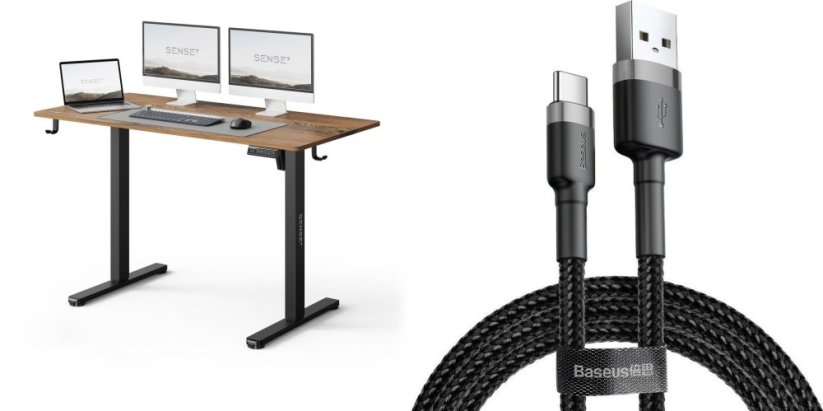 SENSE7 NOJO LIGHT Ciemnobrązowe 120 cmx60 cm + kabel usb