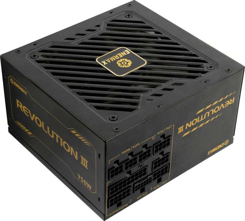 Enermax ENERMAX REVOLUTION III ATX3.1 PCI-e 5.1 750W Netzteil 80Plus Gold Vollmodular 120mm FDB-L�fter 105C jap. Caps 7J. Herstellergarantie
