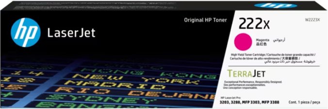 HP 222X - Wysoka wydajność - Magenta - originálny - LaserJet - Wkład z tonerem (W2223X) - do Color LaserJet Pro MFP 3302fdn