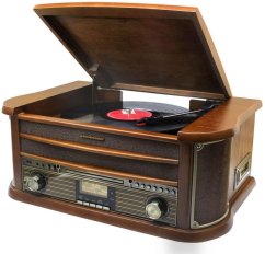 Soundmaster GRAMOFON SOUNDMASTER NR565DAB CD/MP3 KASETA USB BT FM, NAGRYWANIE USB, 2x5W