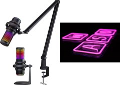 PREYON Mikrofon Osprey Scream (POS43B) + Neon ścienny WASD Purple Eye Bait (PBEB12GO)