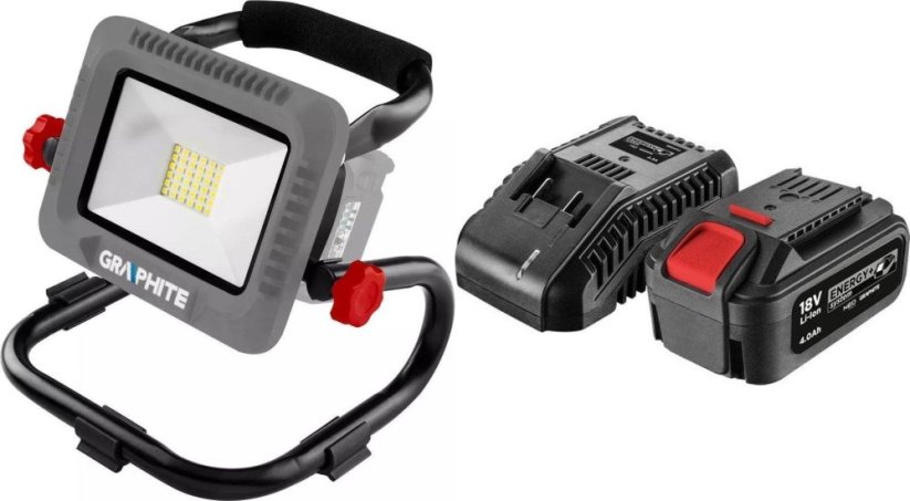 Graphite Lampa akumulatorowa LED Energy+ 18V Li-lon 58GE109 + akumulator 4 Ah z ładowarką 58GE132