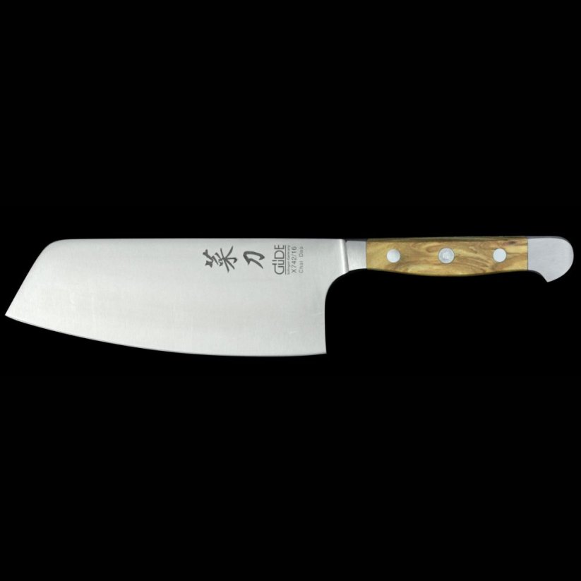 Gude Güde Alpha cooking knife Chai Dao Olive Wood 16 cm