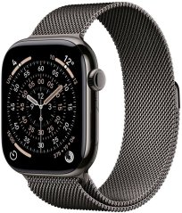 Apple Watch 11 GPS + Cellular 46mm Srokove Titanium Milanese Loop S/M Grafitový  (MFD34ZR/A)