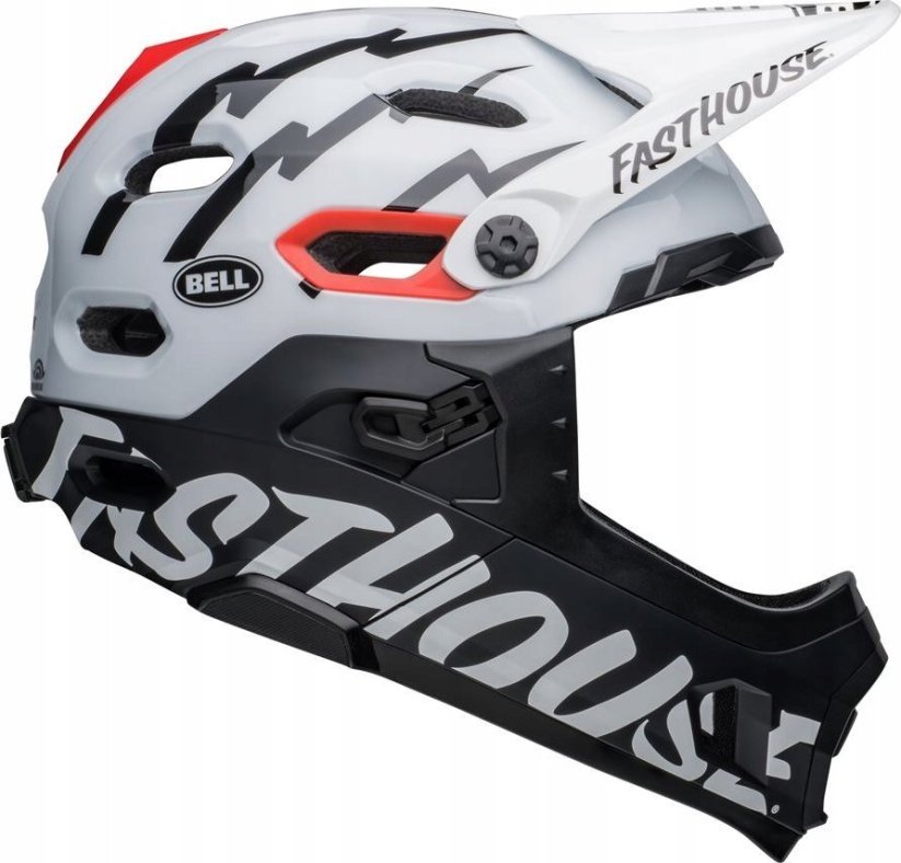 Bell Prilba na celú tvár BELL SUPER DH MIPS SPHERICAL fasthouse matte gloss black white roz. L (58–62 cm) (NEW)