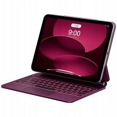 4kom.pl Etui Typecase Edge z klawiaturą do iPad 11" (A16) 2025 / iPad 10.9" 2022 malinowy