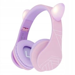 PowerLocus PowerLocus BT Headphones P2 Kids Cat Ears Purple/P