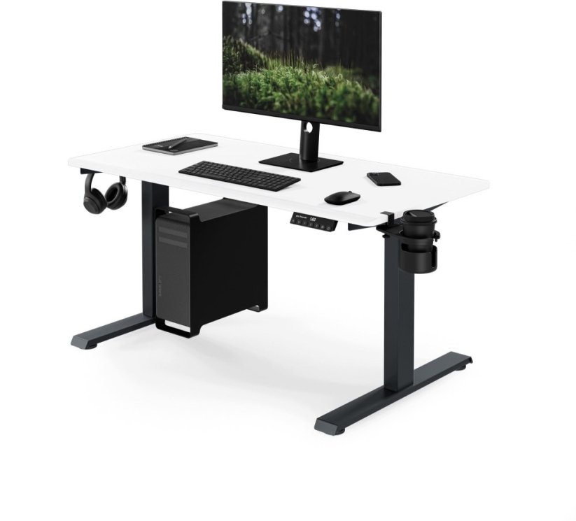 Jan Nowak Elektryczne z regulacją wysokości ergonomiczne Antracitovýowo-biele, 1200x600 mm: ARIA (5907367517446)