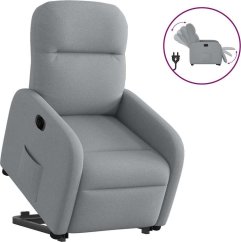 vidaXL vidaXL Podnoszony fotel masujący, elektryczny, rozkładany, jasnoSivý
