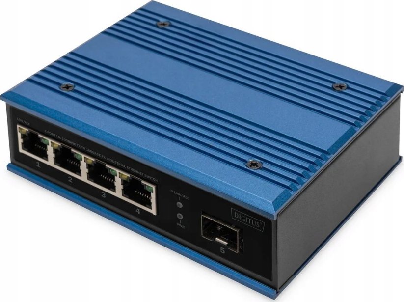 Digitus DIGITUS Switch Ind. 4-Port 10/100 blau