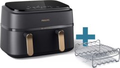 Philips Philips NA352/04 3000 Series Doppel-Heißluftfritteuse schw