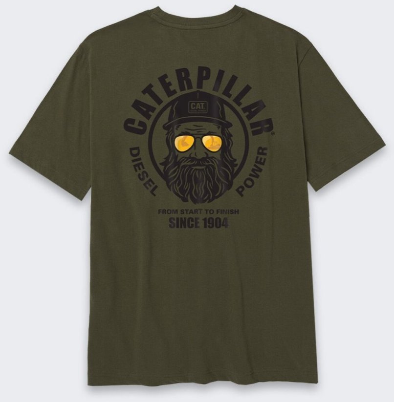 CAT Tričko Caterpillar Diesel Power OLIVE