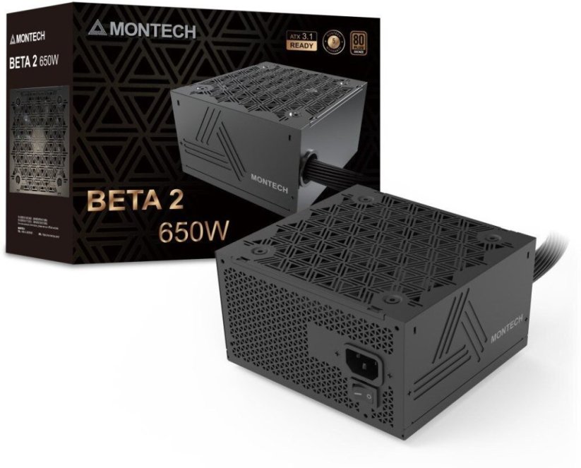 Montech BETA 2 80 PLUS Bronze, ATX 3.1 - 650 Watt, Čierny (BETA 2 650W)