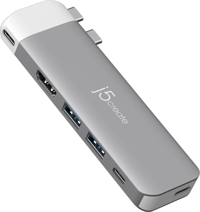 j5create j5create JCD394-N huby i koncentratory 2 x USB 3.2 Gen 2 (3.1 Gen 2) Type-C 5000 Mbit/s Sivý, Biely