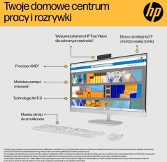 HP AIO 27-cr0232nw Ryzen 5 7520U 16GB DDR5 512GB SSD 27" FHD IPS AG 300nits Radeon 610M Win11 Biely (9U2K5EA)