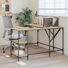 vidaXL Biurko, dub sonoma, 139x139x75 cm, materiał drevopochodny