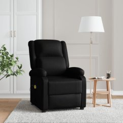 vidaXL vidaXL Fotel masujący, Čierny, sztuczna skóra