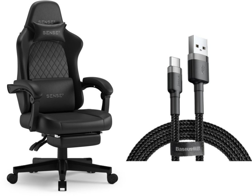 SENSE7 Devon PU czarny + kabel usb