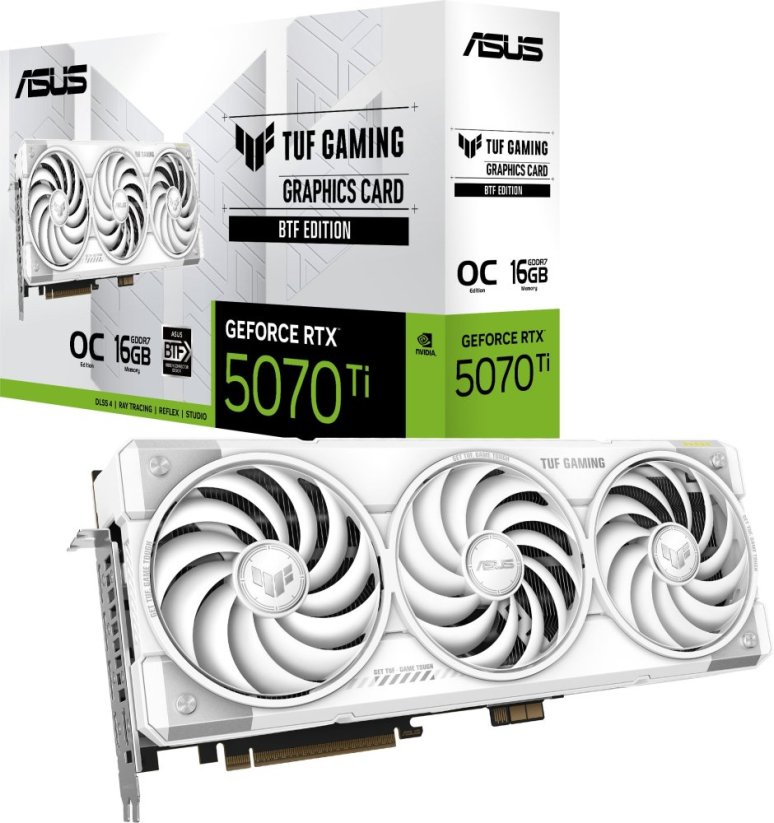 Asus TUF Gaming GeForce RTX 5070 Ti BTF White OC 16GB GDDR7 DLSS4 (TUF-RTX5070TI-O16G-BTF-WHITE)