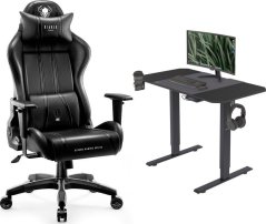 Diablo Chairs X-ONE 2.0 NORMAL czarny + EGON 1100 Czarne 110 cmx60 cm