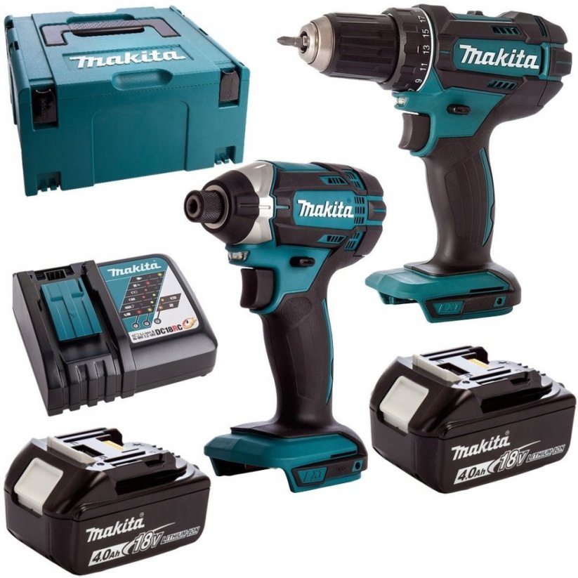 Makita Accum. tool compl. 18V 2x4,0Ah Li-Ion, (DDF482+DTD152)