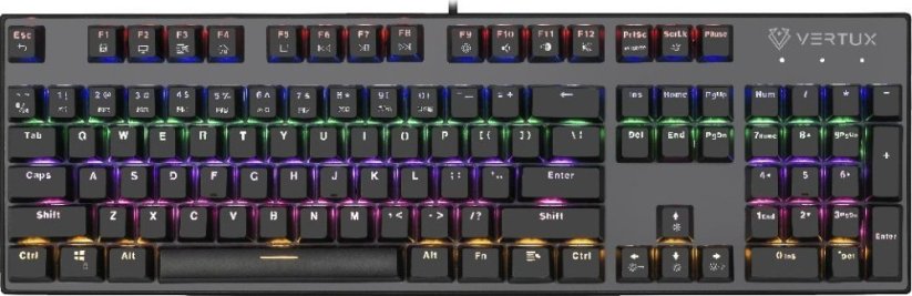 Vertux Vertux Klawiatura Mechaniczna Blue anti-ghosting MECH Tactical QWERTY RGB