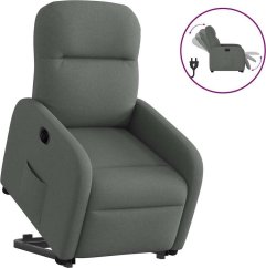 vidaXL vidaXL Podnoszony fotel masujący, elektryczny, rozkładany, tmavoSivý