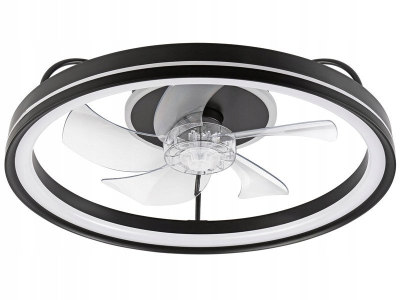 Lamkur Lamkur Fargo 49892 plafon ventilátor lampa na strop 1x37W LED 3000K 4000 lm Čierny