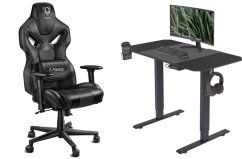 Diablo Chairs X-Fighter czarny + EGON 1100 Czarne 110 cmx60 cm
