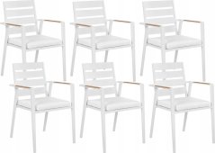 Beliani kreslo ogrodowe Sada 6 Metal Biely TAVIANO Lumarko!