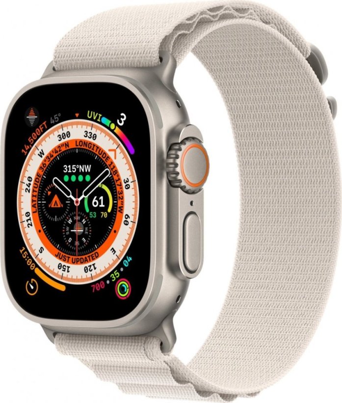Apple Watch Ultra GPS + Cellular 49mm Titanium Case Alpine Loop Medium bežovy (MQFR3FD/A)