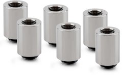 Thermal Grizzly DeltaMate Extender Fitting - MF28, Gloss nickel, Sada 6 sztuk (TG-DM-FIT-6308)