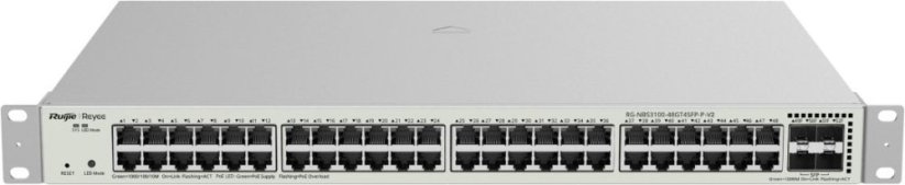RUIJIE Ruijie Reyee RG-NBS3100-48GT4SFP-P-V2 | Switch Zarządzalny, 52 portów, 48xGE, 48xPoE, 370W, 4xSFP, L2, Rack, Cloud