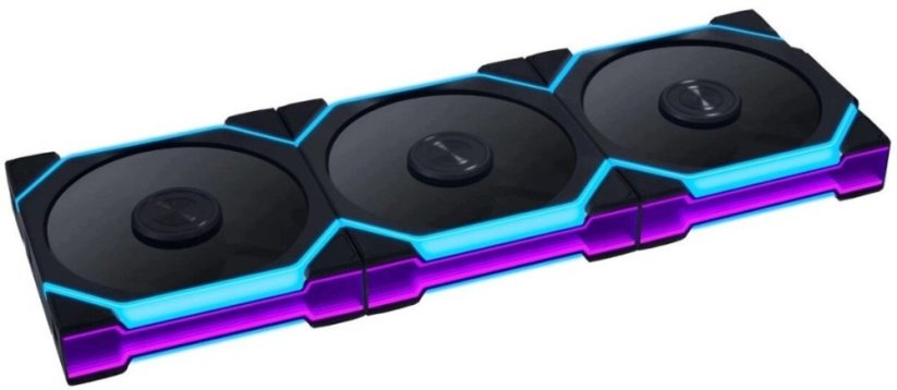 Lian Li UNI FAN SL FLEX Wireless ventilátor PWM, ARGB, Lustro nieskończoności - Reverse Blade, 120mm, Čierny, 3-pak z kontrolerem (G9F.12RSL1F3B.00)