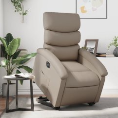 vidaXL Rozkładany fotel pionizujący, elektryczny, cappuccino, ekoskóra Lumarko!