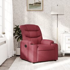 vidaXL Fotel rozkładany, winna czerwień, obity tkaniną Lumarko!