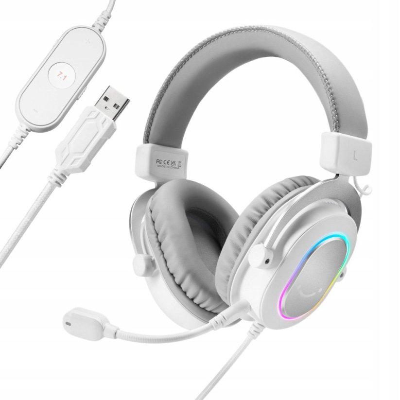 Fifine Słuchawki studyjne nauszne FIFINE H6W AmpliGame RGB dźwięk przestrzenny 7.1