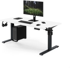 Jan Nowak Elektryczne z regulacją wysokości ergonomiczne Antracitovýowo-biele, 1400x700 mm: ARIA (5907367517453)
