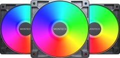 Montech Montech GF120 PWM ARGB Lüfter, 3er Pack - 120mm, schwarz