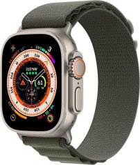 Apple Watch Ultra GPS + Cellular, 49mm Titanium Case with Olive Alpine Loop - Small