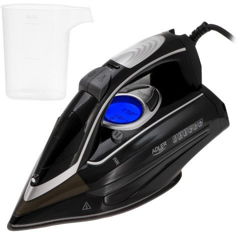 Adler AD 5054 Žehličká parowe z pompą wody | lcd | 3000 w | 4 ust. temp. | stopa swift glide