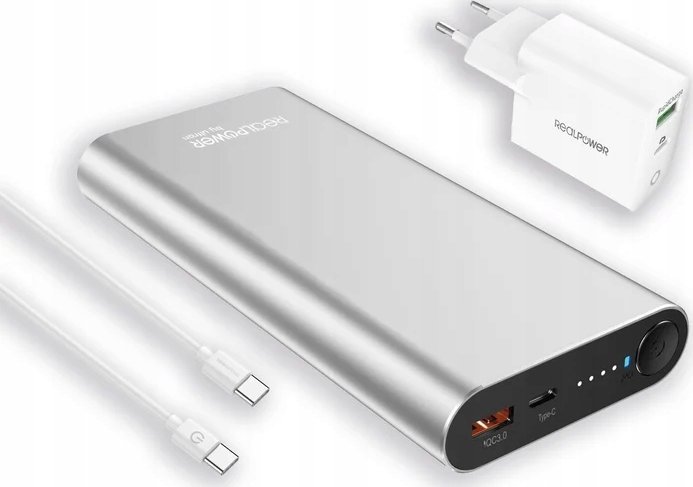 Realpower PB-20000PD Pro Set 20000mAh strieborný (408097)