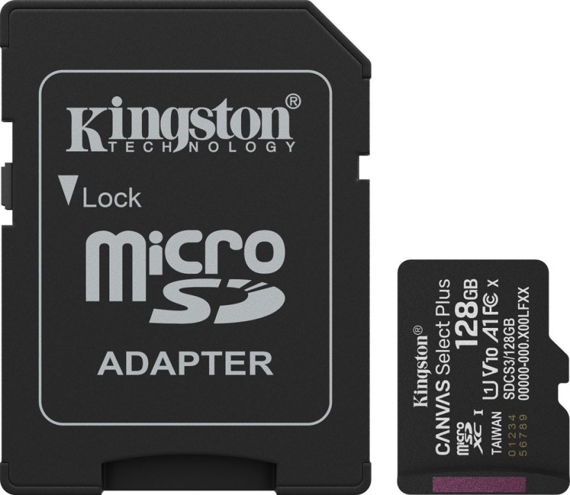 Kingston Canvas Select Plus MicroSDXC 128 GB UHS-I/U1 A1 V10 (SDCS3/128GB)