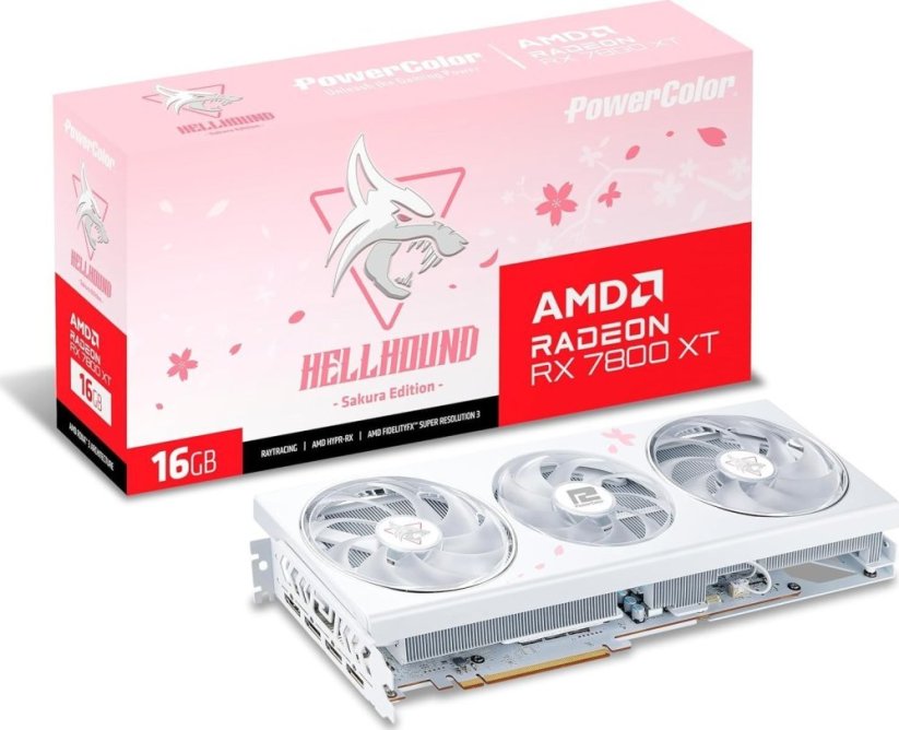 Power Color Hellhound Sakura Radeon RX 7800 XT 16GB GDDR6 (RX7800XT 16G-L/OC/SAKURA)