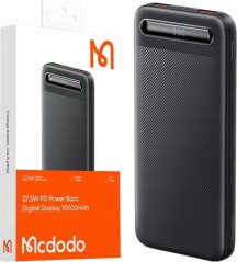 Mcdodo Power Bank Mcdodo MC-3881 Digital Display 10000mAh, 22.5W do D (Čierny)
