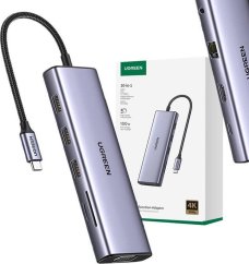 Ugreen CM498 1x RJ-45 1x SD 1x USB-C PD 1x HDMI  + 3x USB-A 3.2 Gen1 (15601)