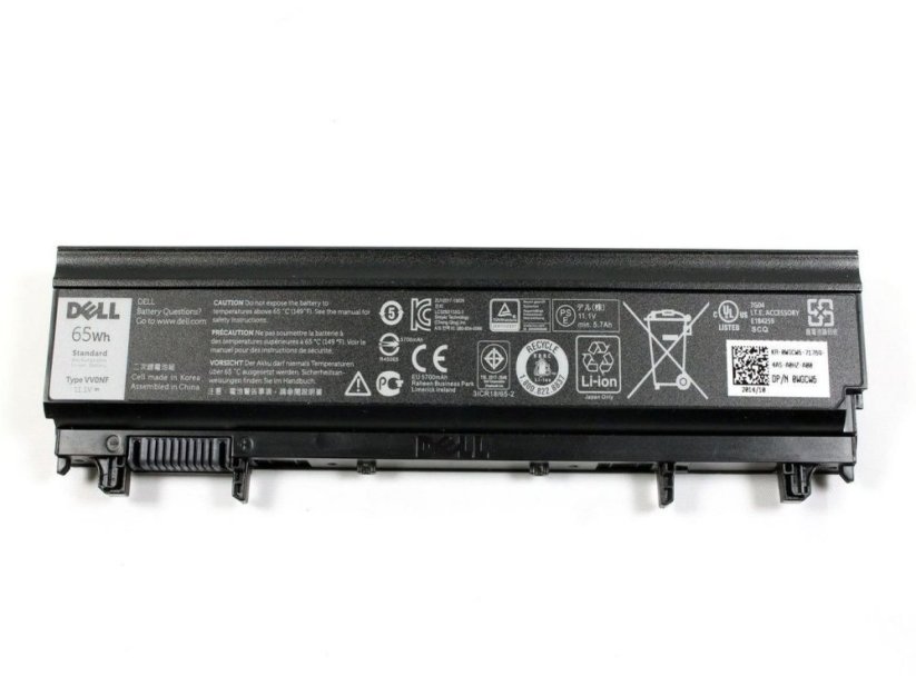 Dell Battery, 65WHR, 6 Cell,