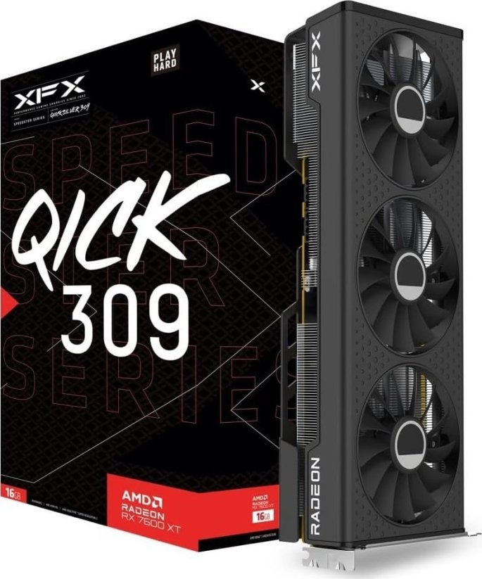 XFX XFX RX 7600XT QICK309 Speedstar Gaming 16GB GDDR6 HDMI 3xDP