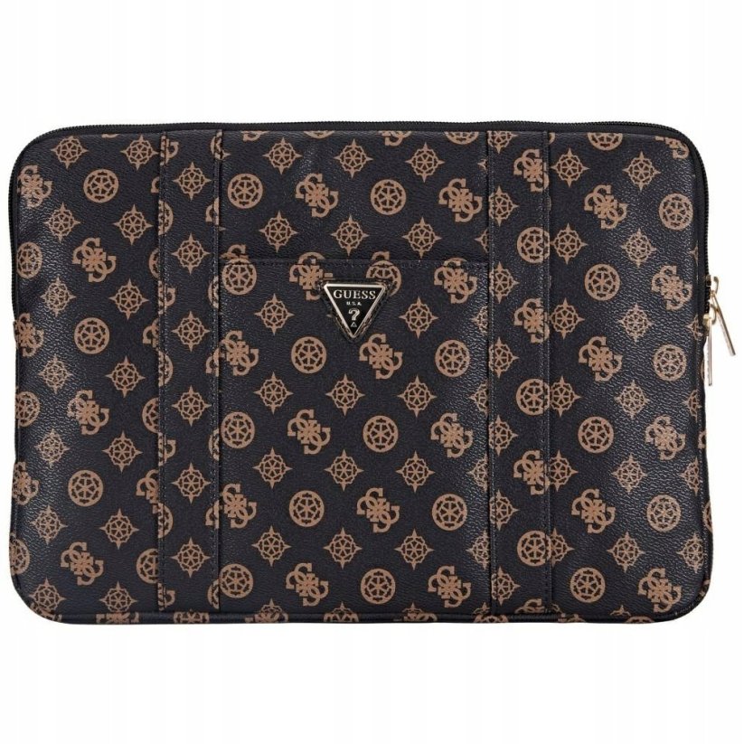 Guess Taška Guess Sleeve 14" Peony Pocket Triangle Čierny